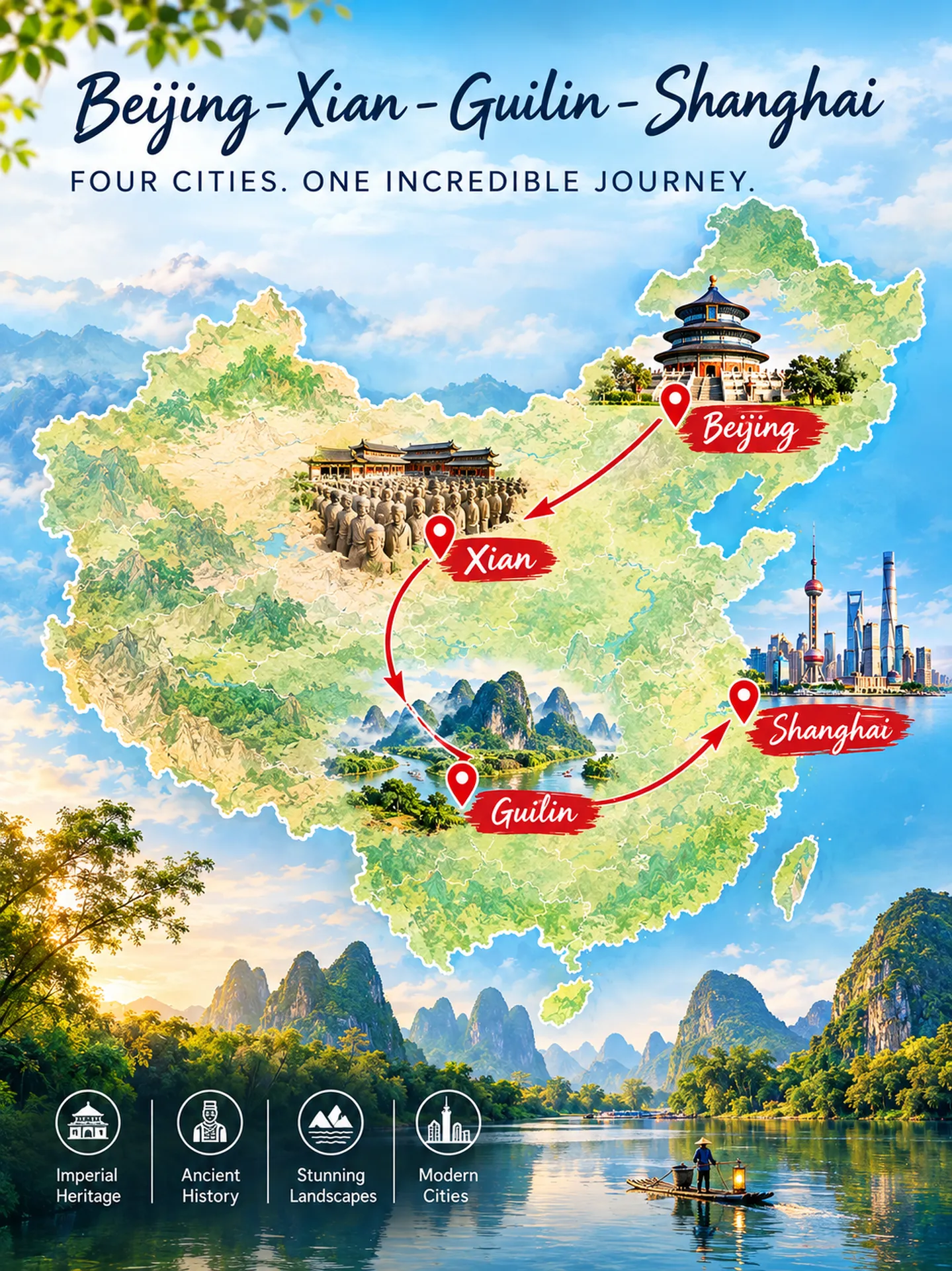 10 Days Beijing Xian Guilin Shanghai Tour globaljourney beijing xian shanghai shanghai